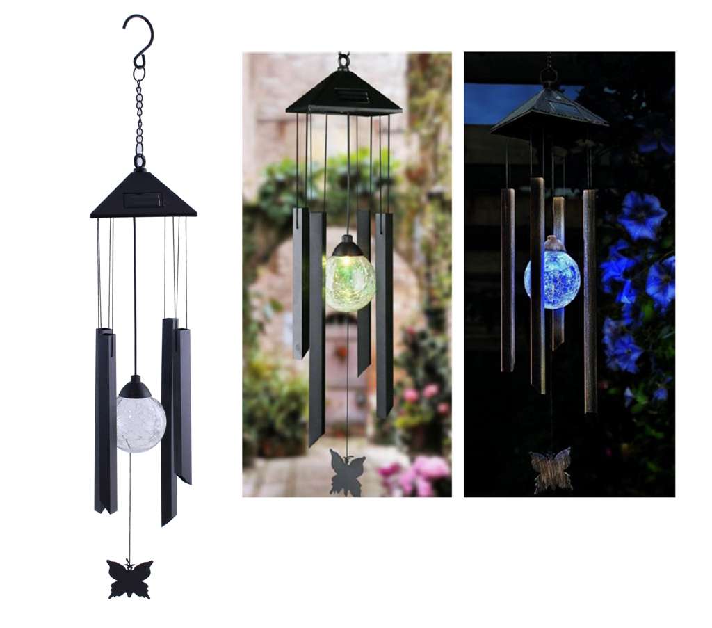 Colour Changing Windchime w/ Glass Ball