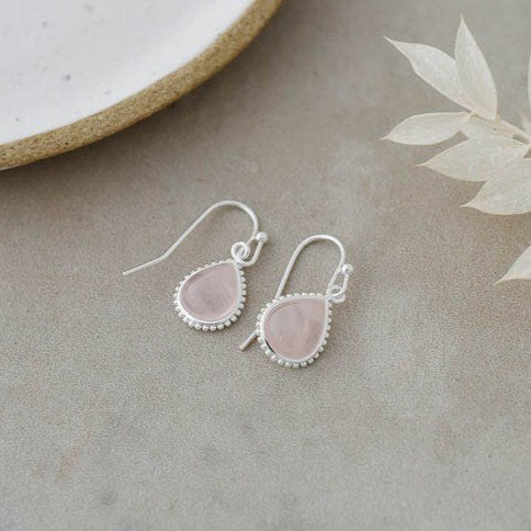 Paris Earrings | Rose Quartz