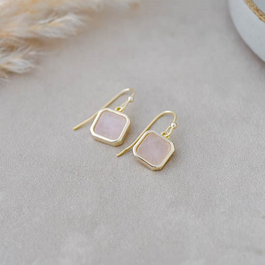 Florence Earrings | Rose Quartz