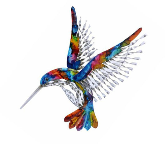 Metal Multi-Coloured Hummingbird Wall Art
