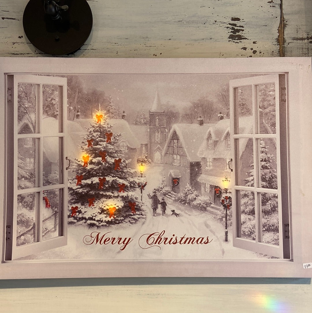 Winter Window Canvas with LED