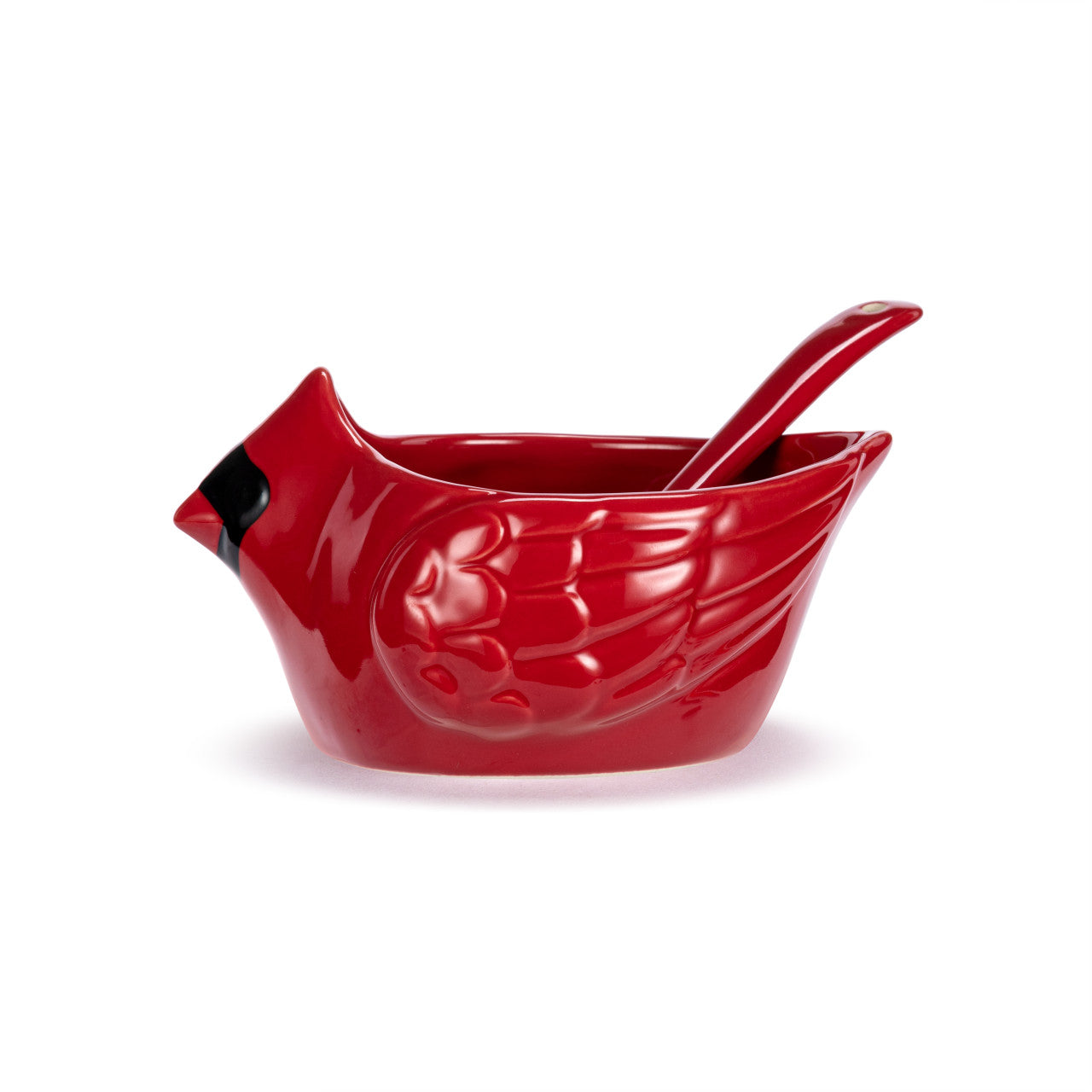 Ceramic Cardinal Bowl w/ Spoon