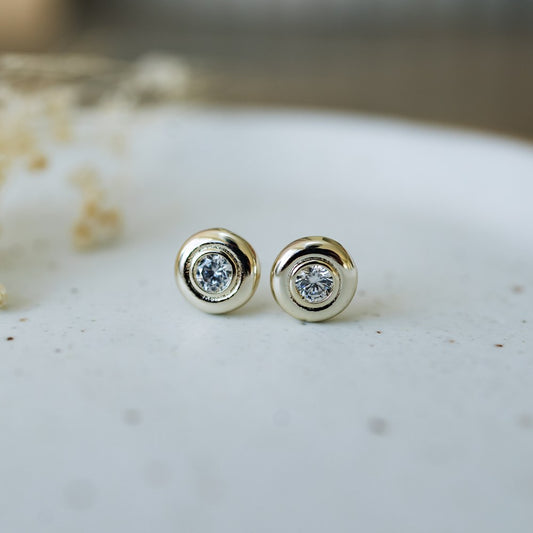 Glimmer Disc Studs | Clear