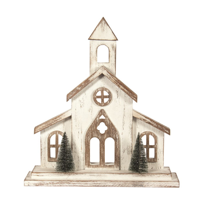 Large White Wooden Church