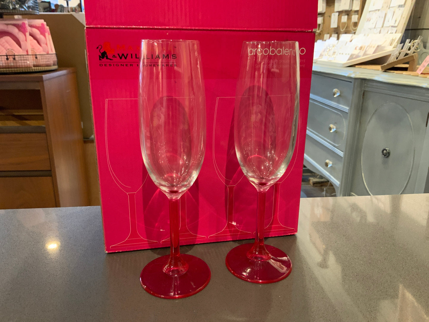 Pink Champagne Flutes | Set of 6