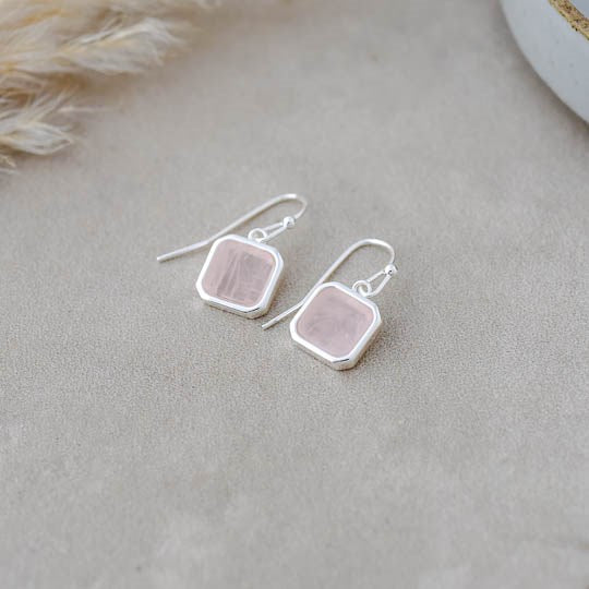Florence Earrings | Rose Quartz
