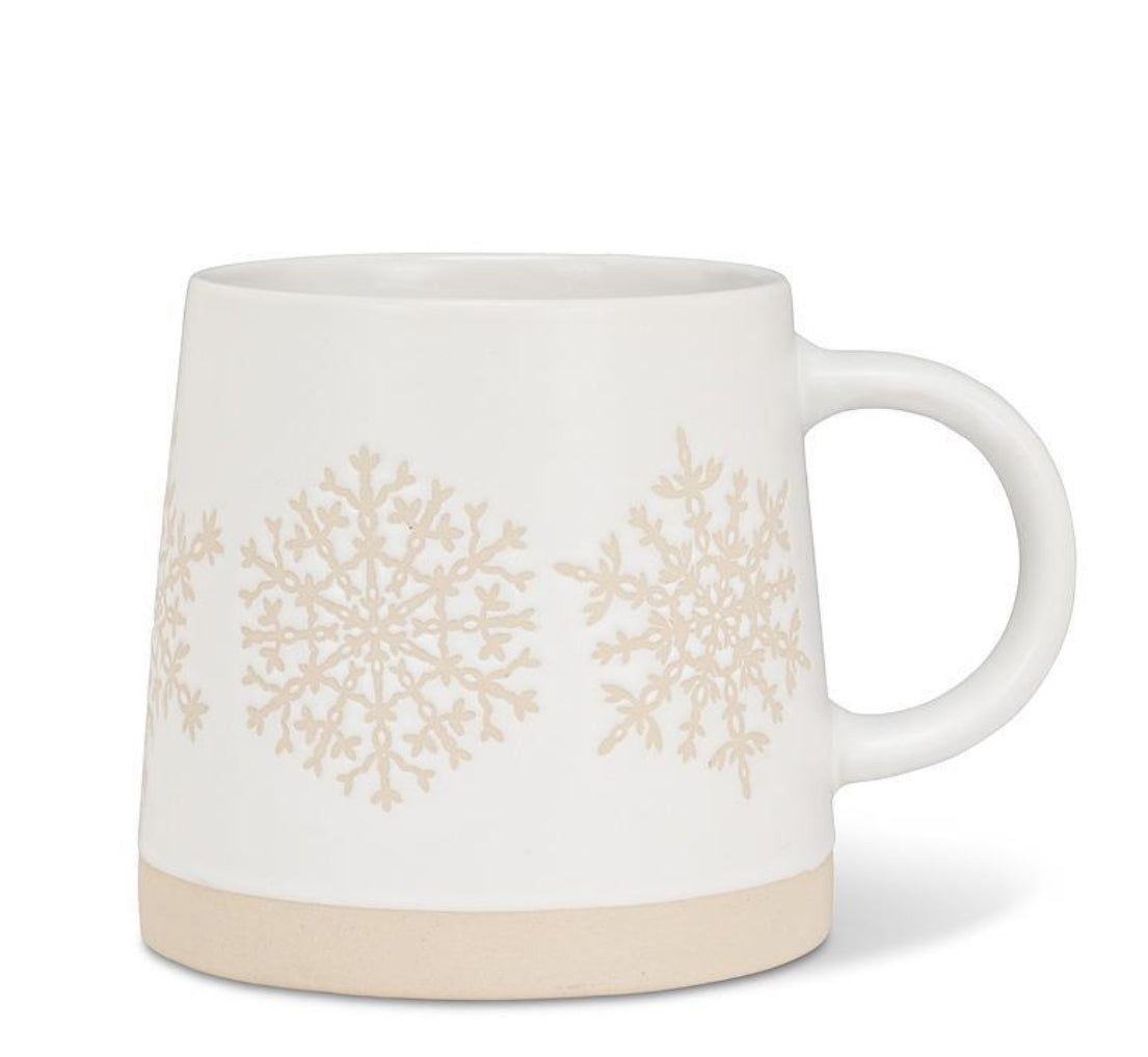 Cream Snowflake Mug