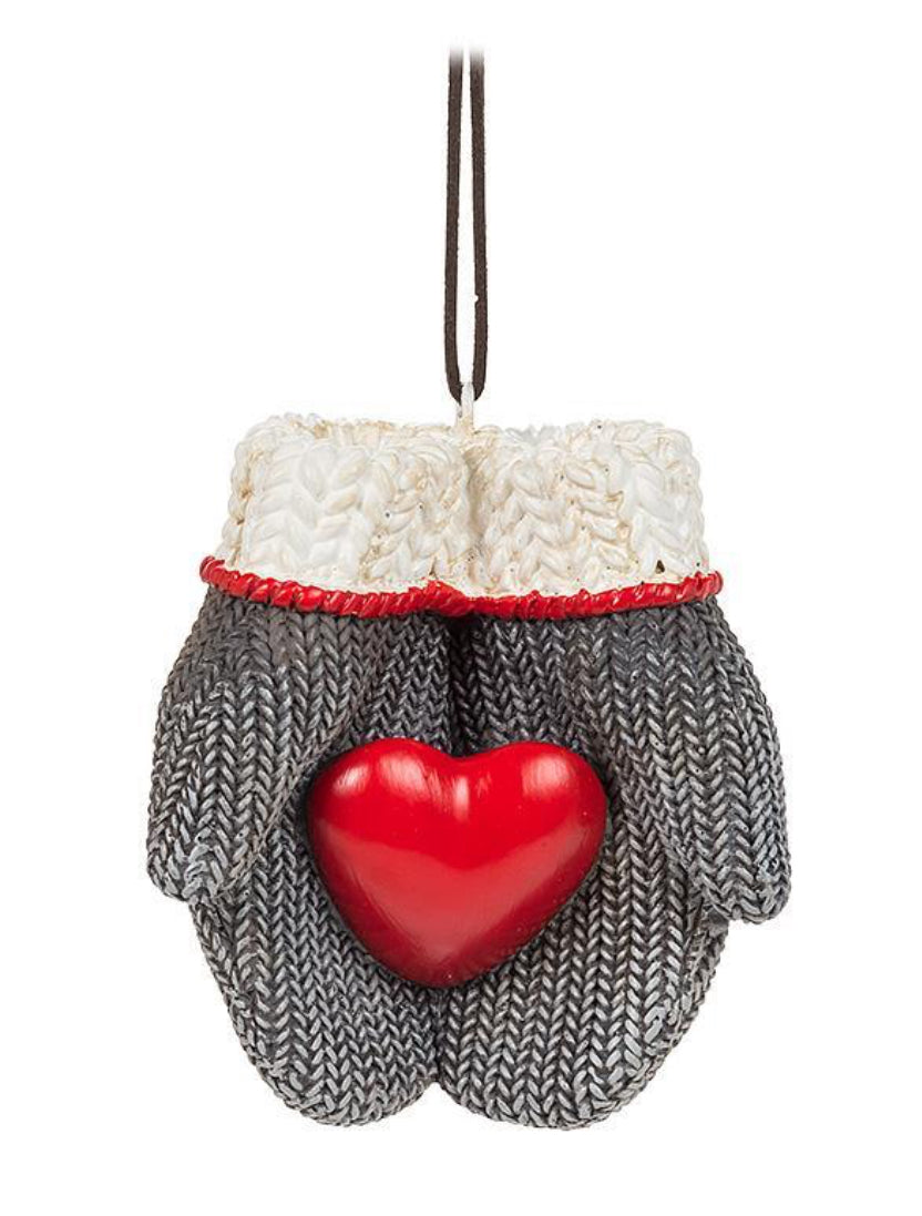 Mittens w/ Heart Ornament