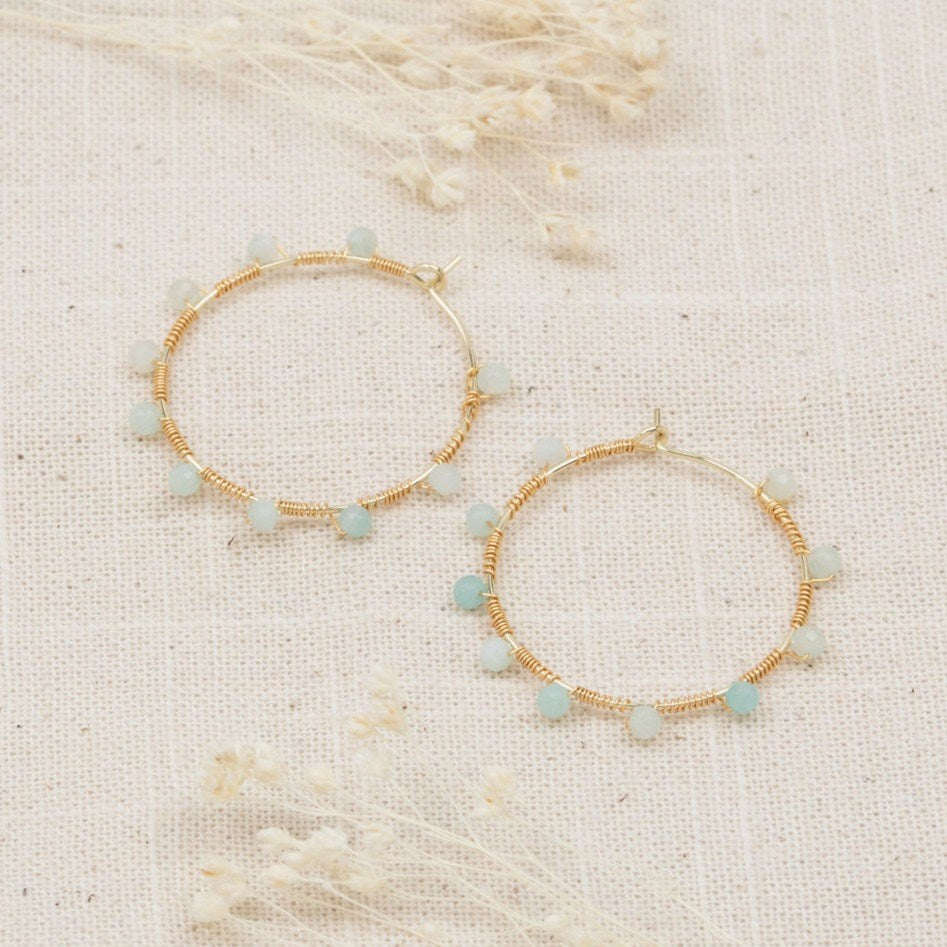 Pritti Hoops | Amazonite