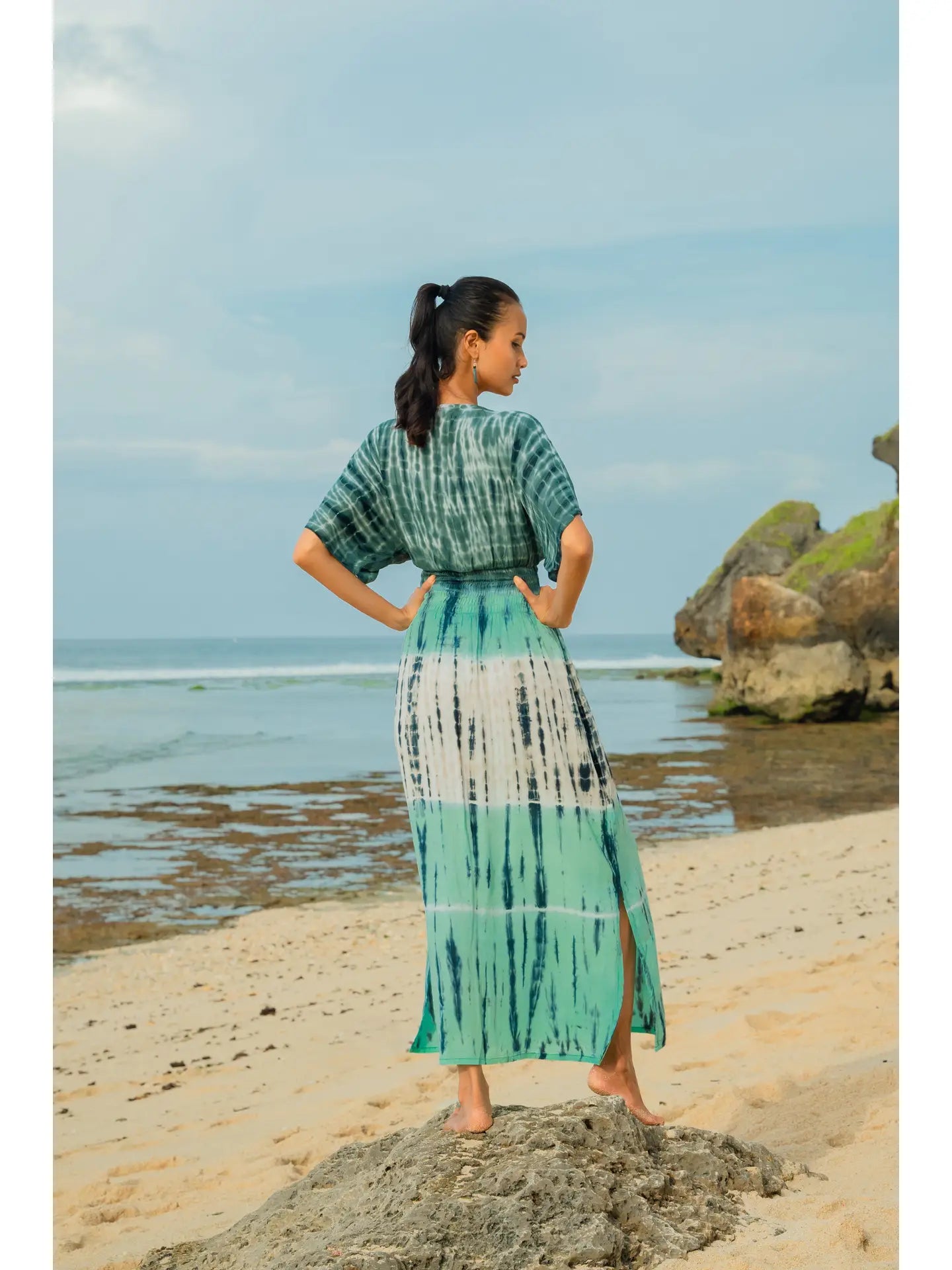 Tie Dye Striped Maxi Dress