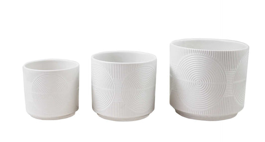 Ribbed Circle Plant Pot