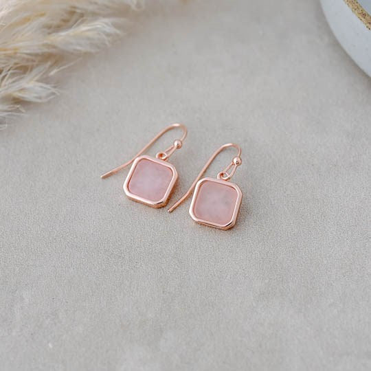 Florence Earrings | Rose Quartz