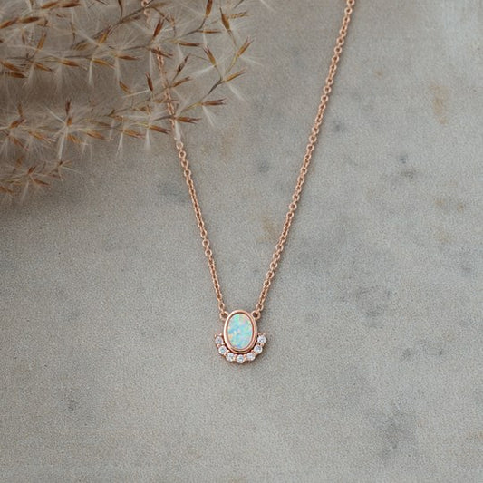 Madame Necklace | White Opal