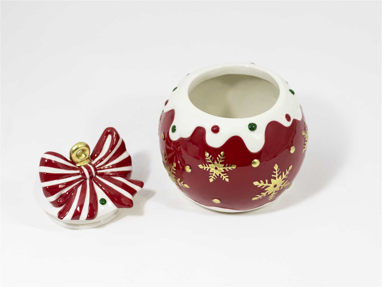Red & White Snowflake Jar