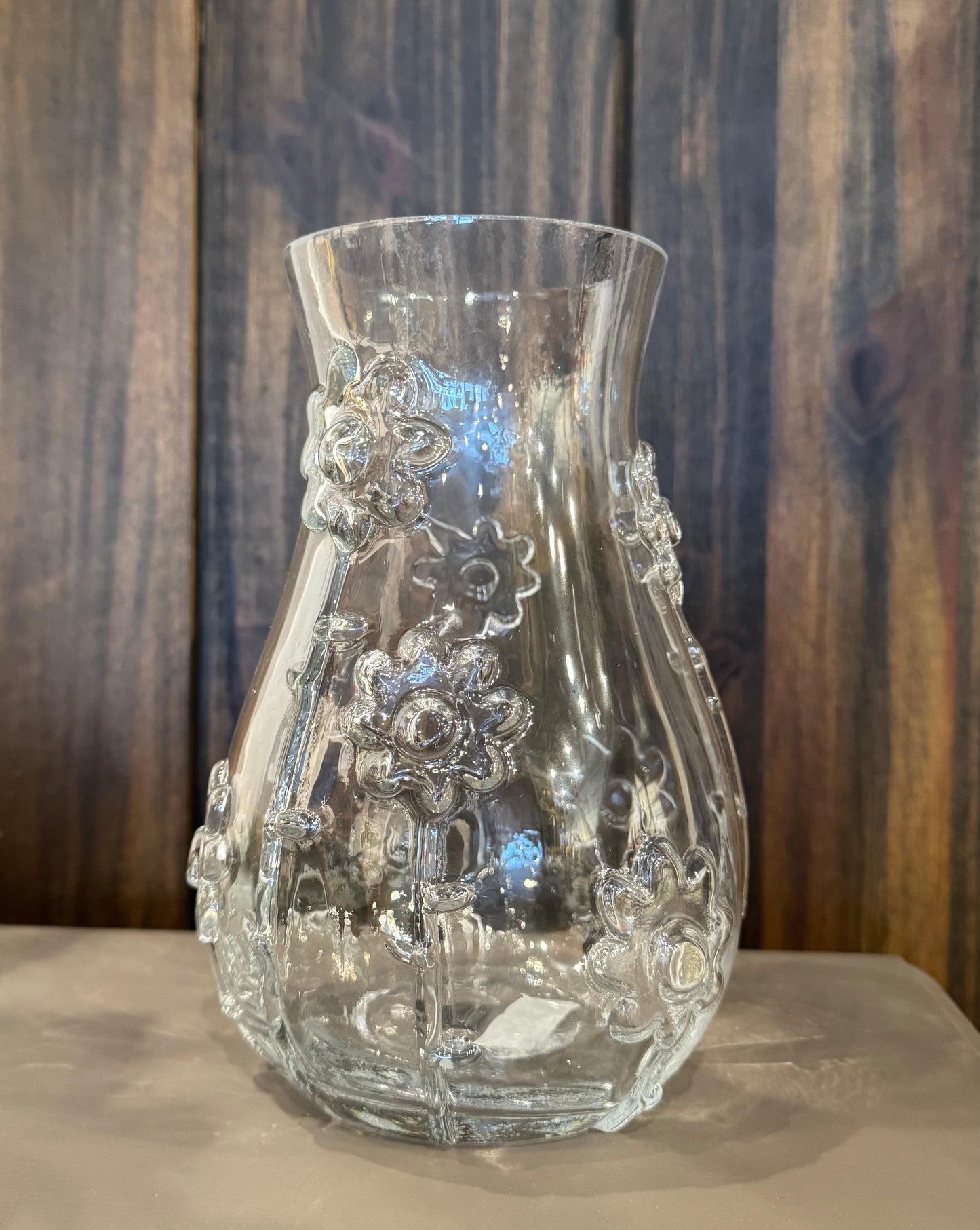 Clear Glass Daisy Vase