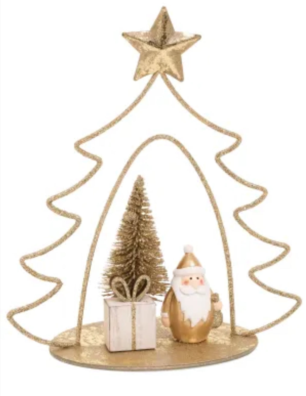 Gold Tree + Santa Decor