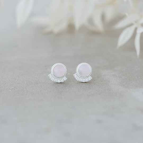 Admiration Studs | Rose Quartz