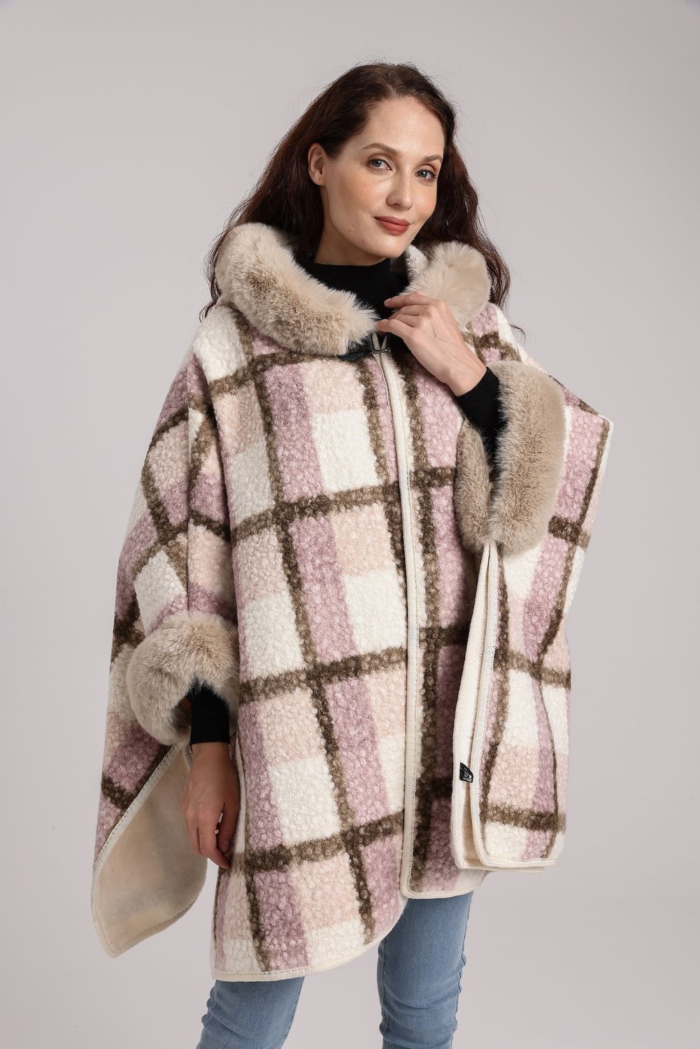 Plaid Cape w/ Hoodie