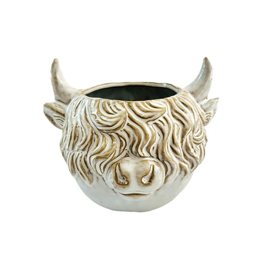 Highland Cow Head Planter