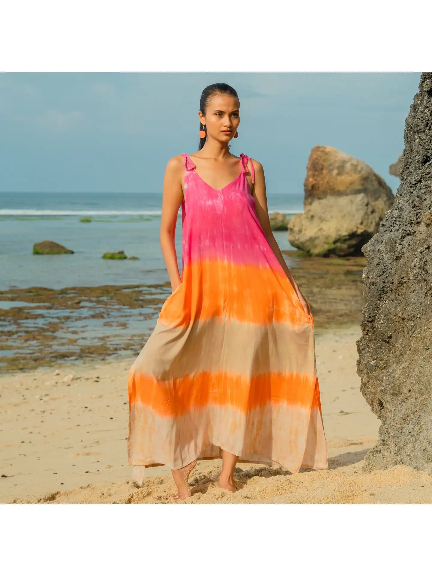 Ombré Striped Maxi Dress