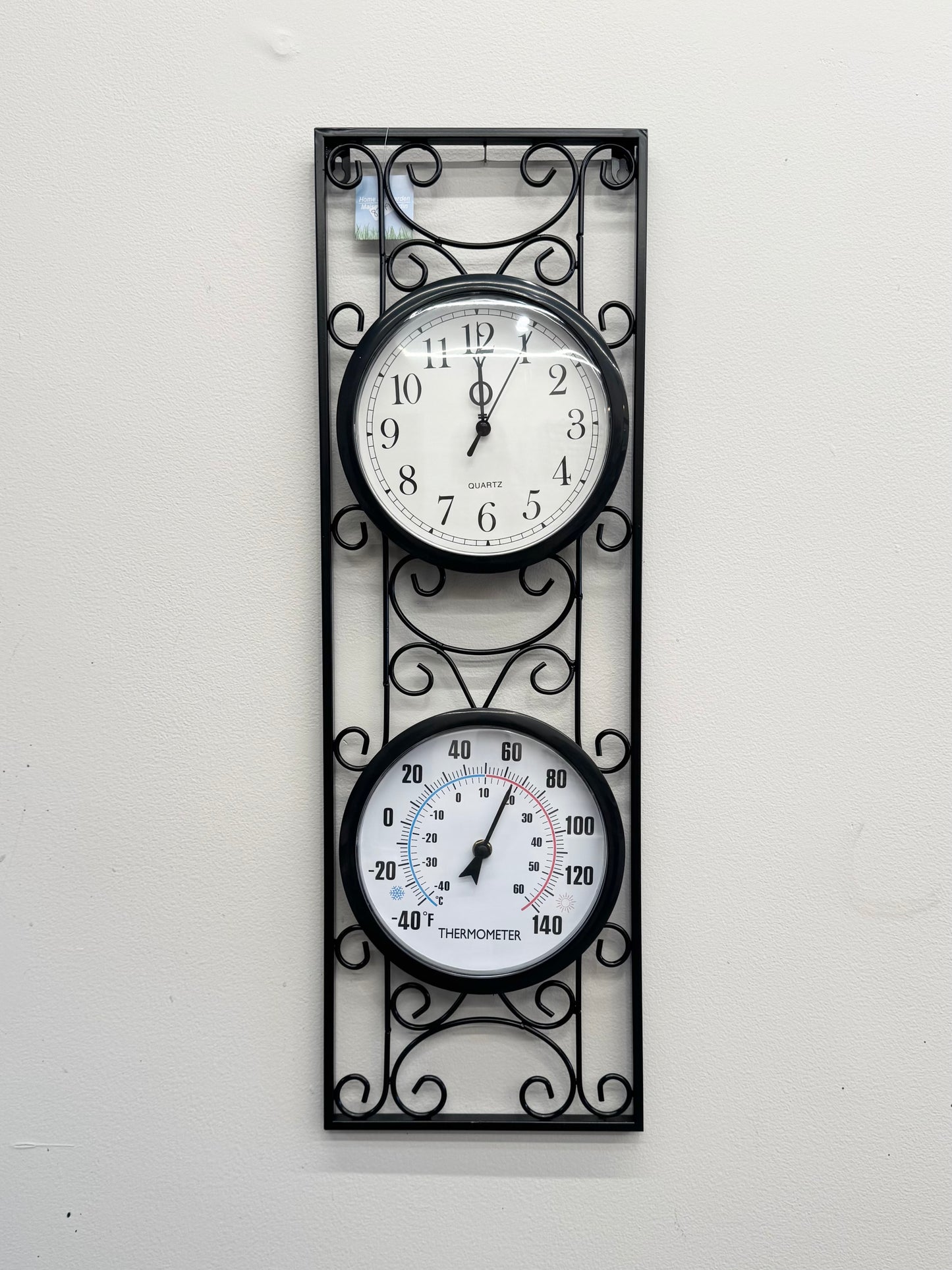 Filigree Clock & Thermometer