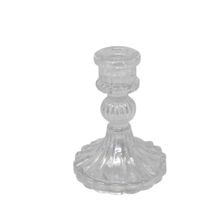 Clear Glass Candle Holder