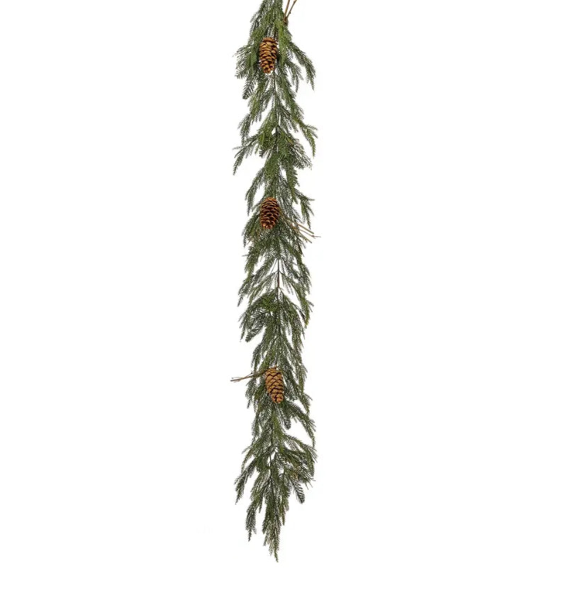 5’ Real Touch Evergreen Garland