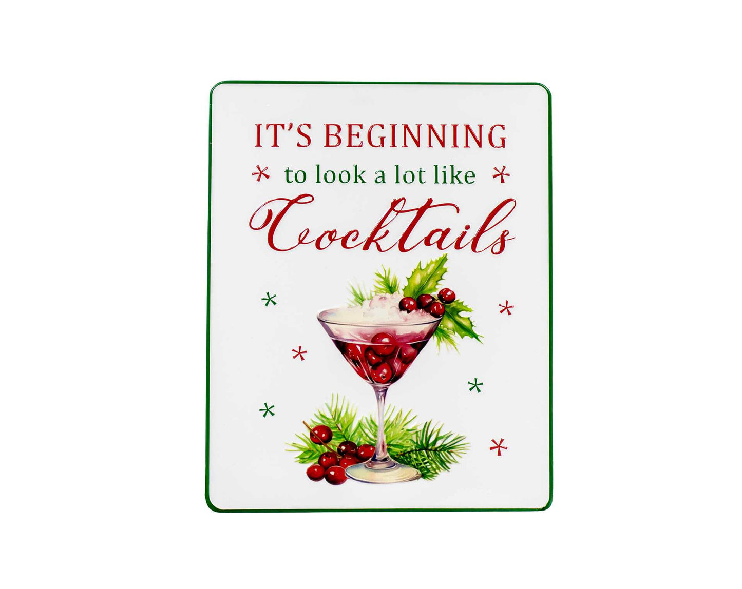 Holiday Cocktails Wall Sign