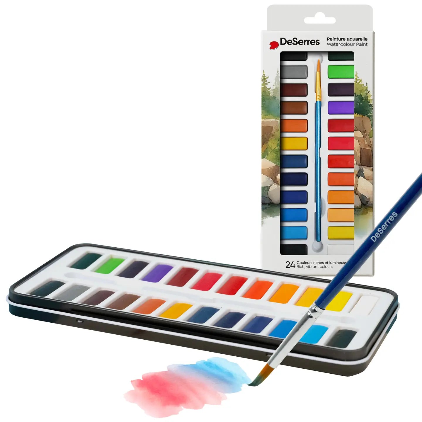 Watercolour Kit | 24 Half Pans