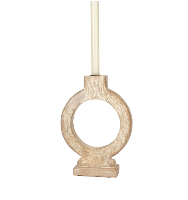 White Washed Circle Candle Holder