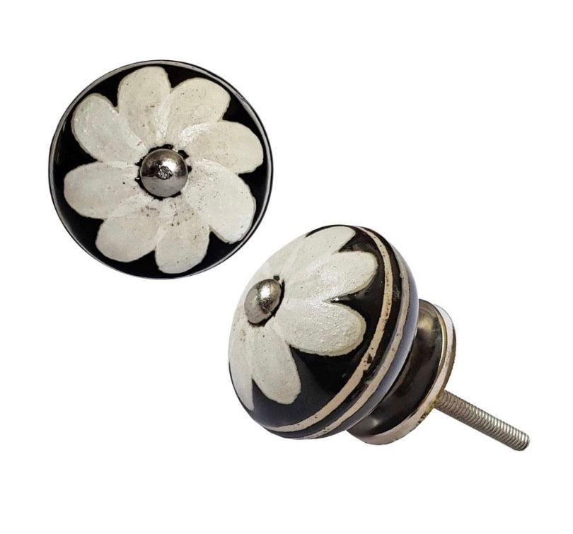 Art Deco Ceramic Flower Knob