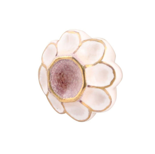 White/Gold Ceramic Knob