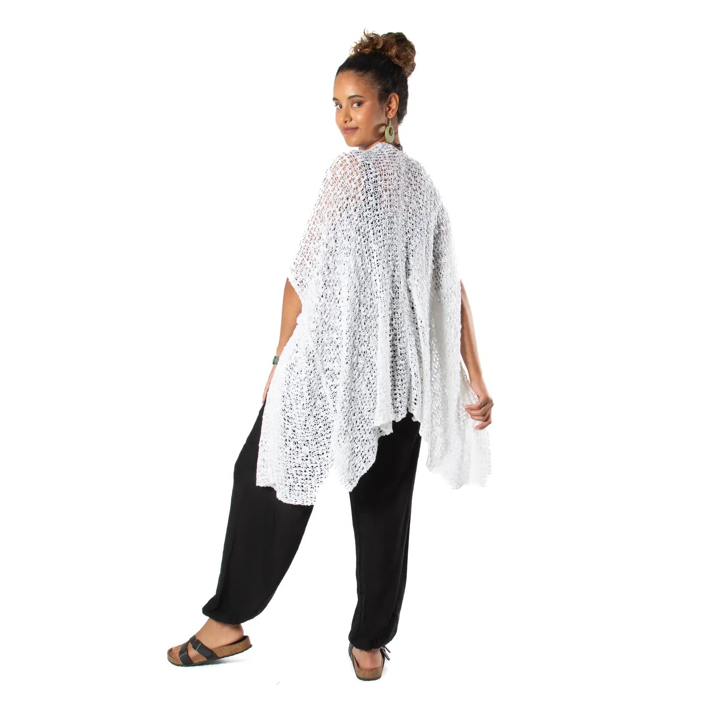 Mid-Length Popcorn Knit Kimono