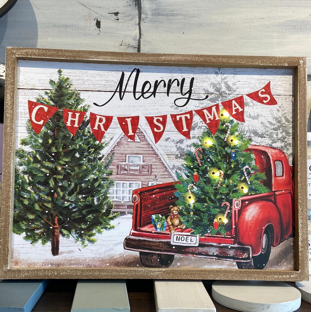 Merry Christmas Vintage Wood Sign