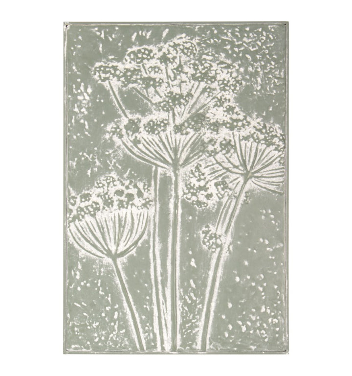 Green Embossed Floral Wall Art