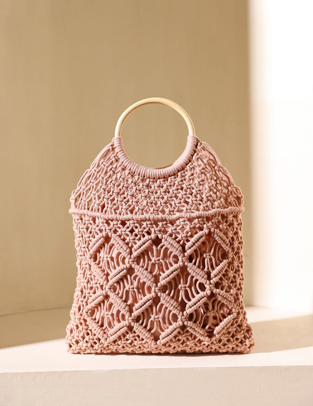 Pink Woven Tote
