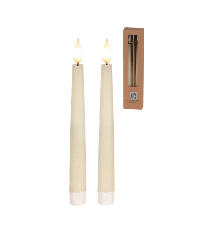 8” Ivory LED Taper Candles | Set of 2