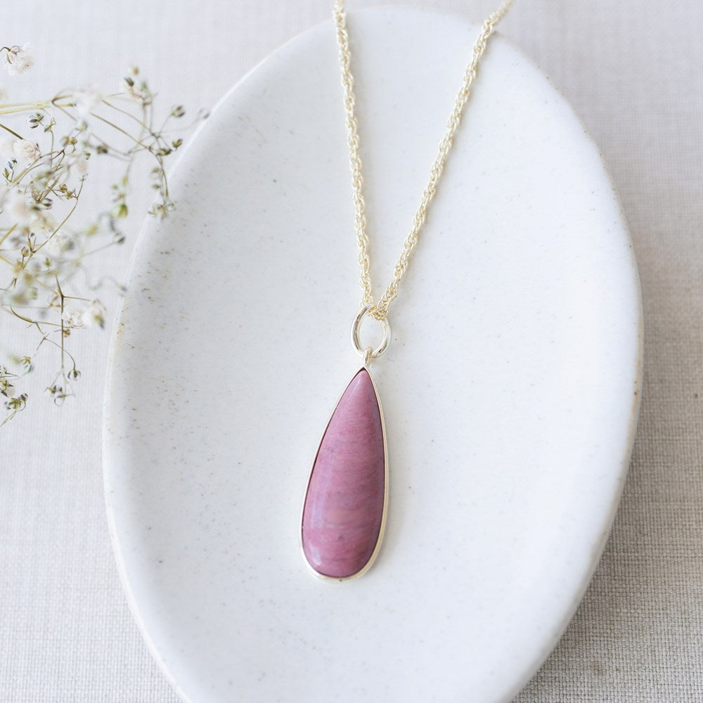 Alara Necklace | Gold Pink Rhodonite