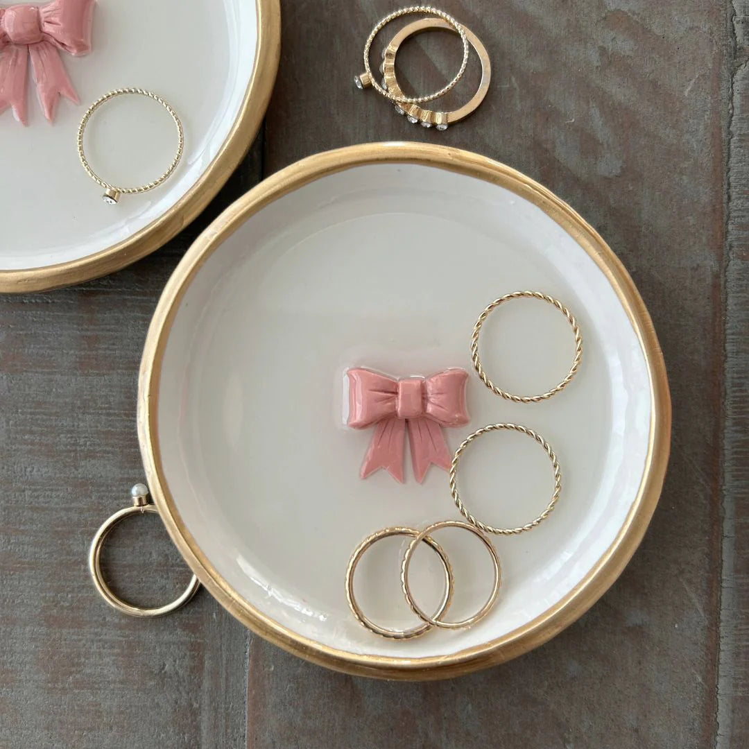 Pink Bow Ring Dish