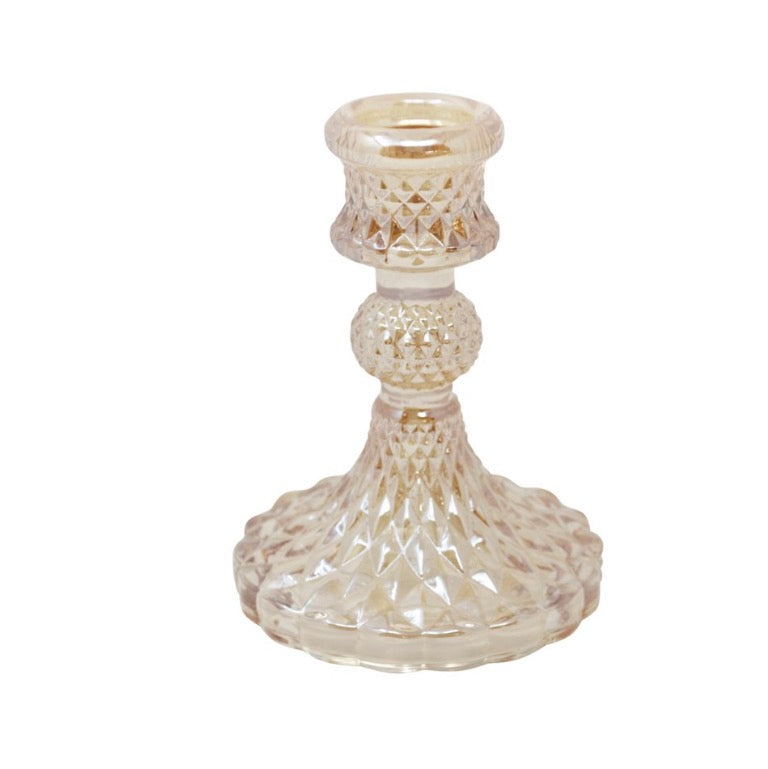 Gold Glass Candle Holder