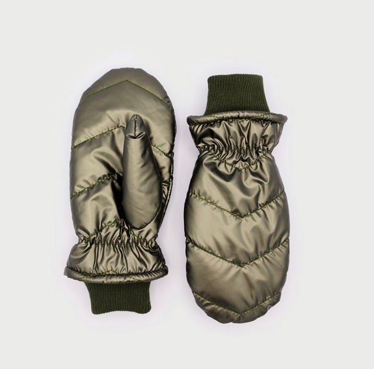 Metallic Quilted Mittens