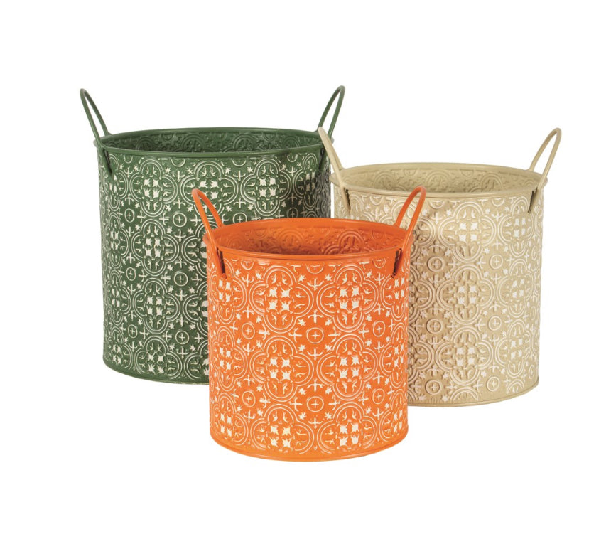Embossed Metal Pots