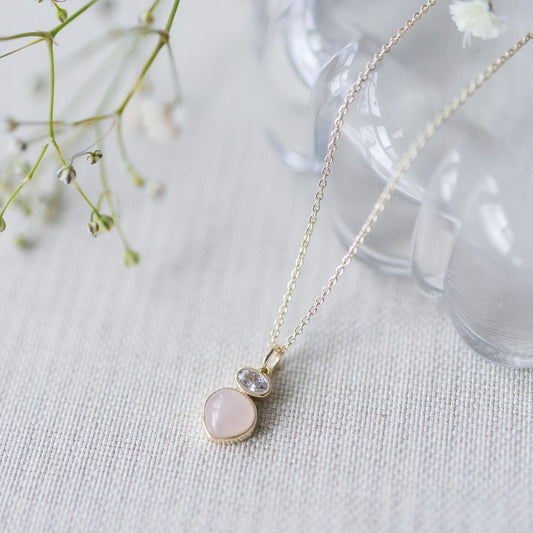 Anastasia Necklace | Rose Quartz