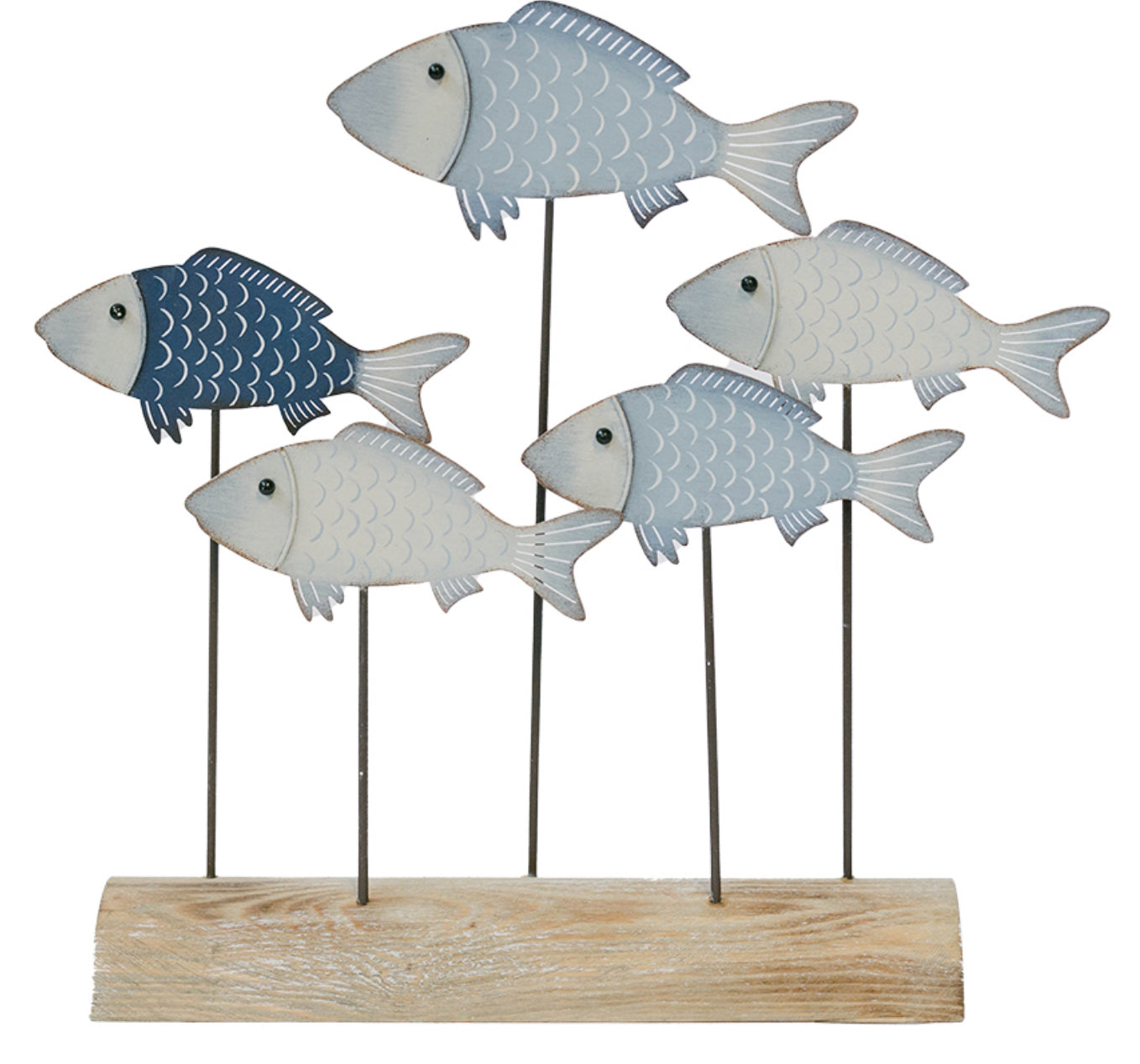Metal Fish on Wood Base