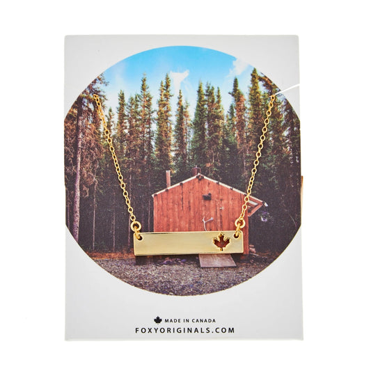 I Heart Canada Bar Necklace