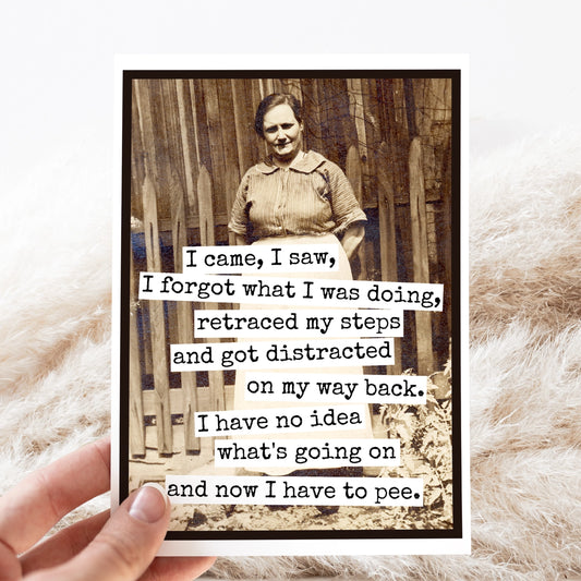 I Came, I Saw, I Forgot Greeting Card