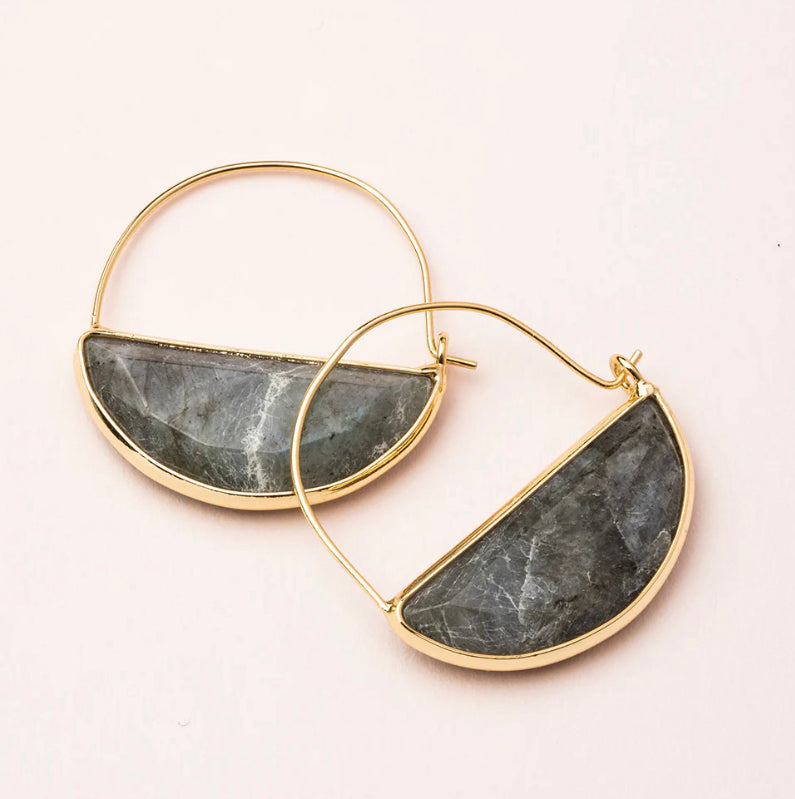 Stone Prism Hoop Earring