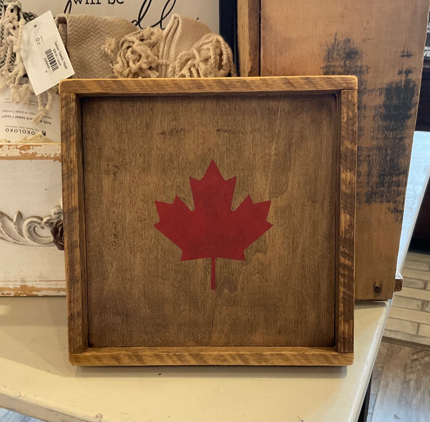 Maple Leaf Wooden Sign