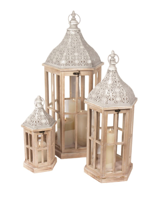 Brown & Grey Hexagon Lantern
