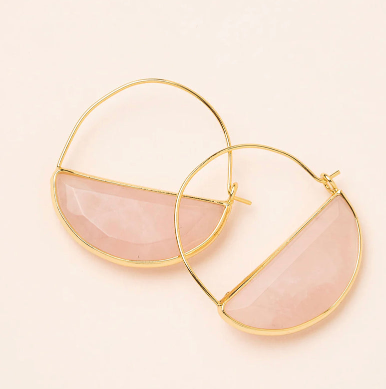 Stone Prism Hoop Earring